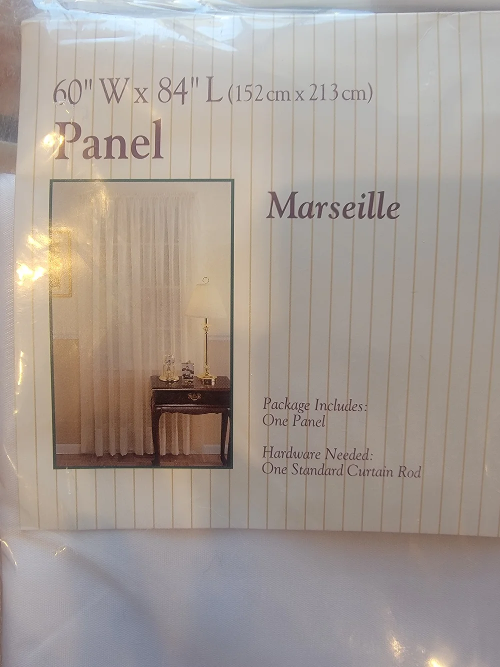 Montgomery Wards White Curtains Panel Vintage Marselle. NWT.